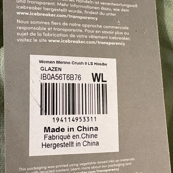 NWT [Icebreaker] Merino Blend Ii 200 Crush Pullover Hoodie in Glazen Women’s L - Picture 15 of 16